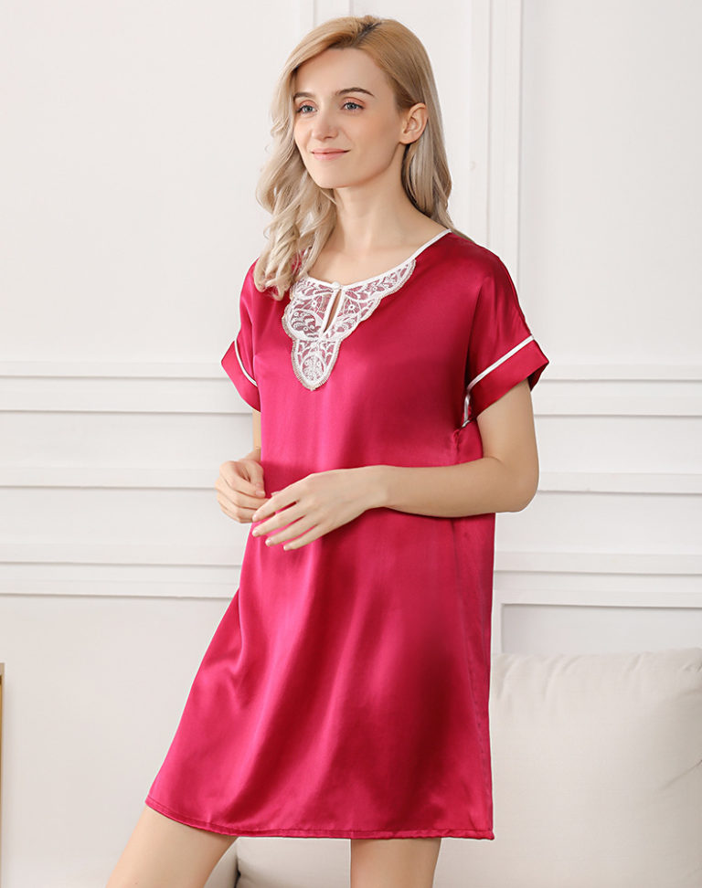Milk Silk Short-sleeved Nightdress Ladies Pajamas