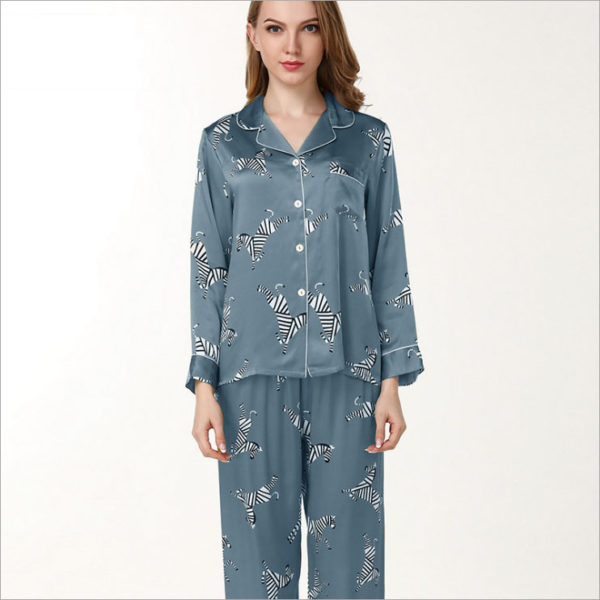 Seres Women’s Silk Pajamas,2-Piece Sleepwear,Long Sleeves&Long Pants ...