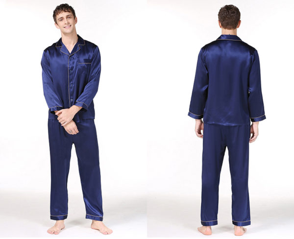 Seres Men’s Silk Pajamas Sleepwear Nightdress 2pc, Shirt&Pants,100% ...