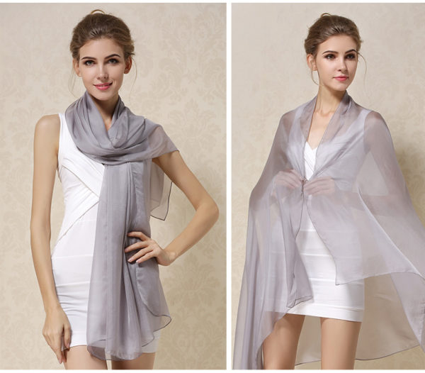 Seres Long Silk Scarf in Pure Single Color,10 Colors,100% Silk ...