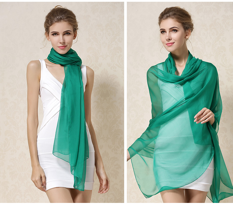 Seres Long Silk Scarf in Pure Single Color,10 Colors,100% Silk ...