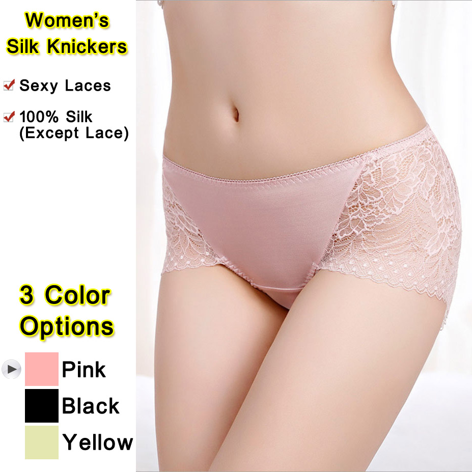 Seres Women's Sexy Knickers,Underwear Lace Panties,G-string Briefs,100%  Silk,真丝内裤 – Hangzhou Famous Products