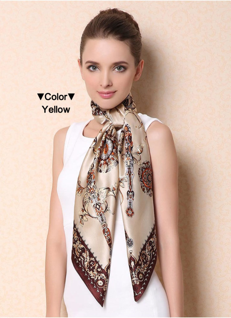 100% Pure Silk Scarf - 25x180 Cm Multi-Color Red Green Purple Blue - 3 Layers Women's Fashion